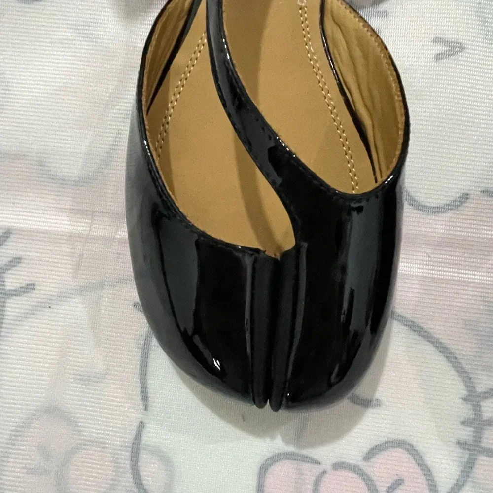 Maison Martin Margiela Black Patent Slingback Flats - Picture 4 of 12